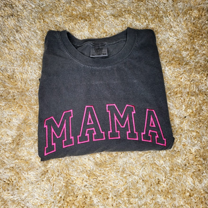 Comfort Color Mama Embroidered T-shirt, Garment Dyed T Shirt, Custom Embroidered, Personalized T-shirt