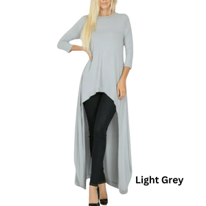 Hi Low Tunic Top 3/4 Sleeve