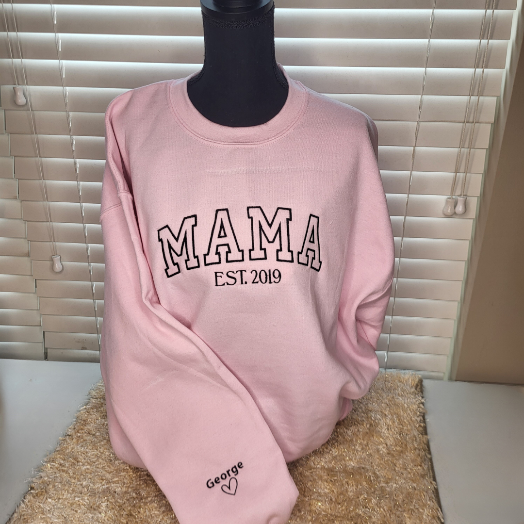 Personalized Embroidered Mama Sweatshirt