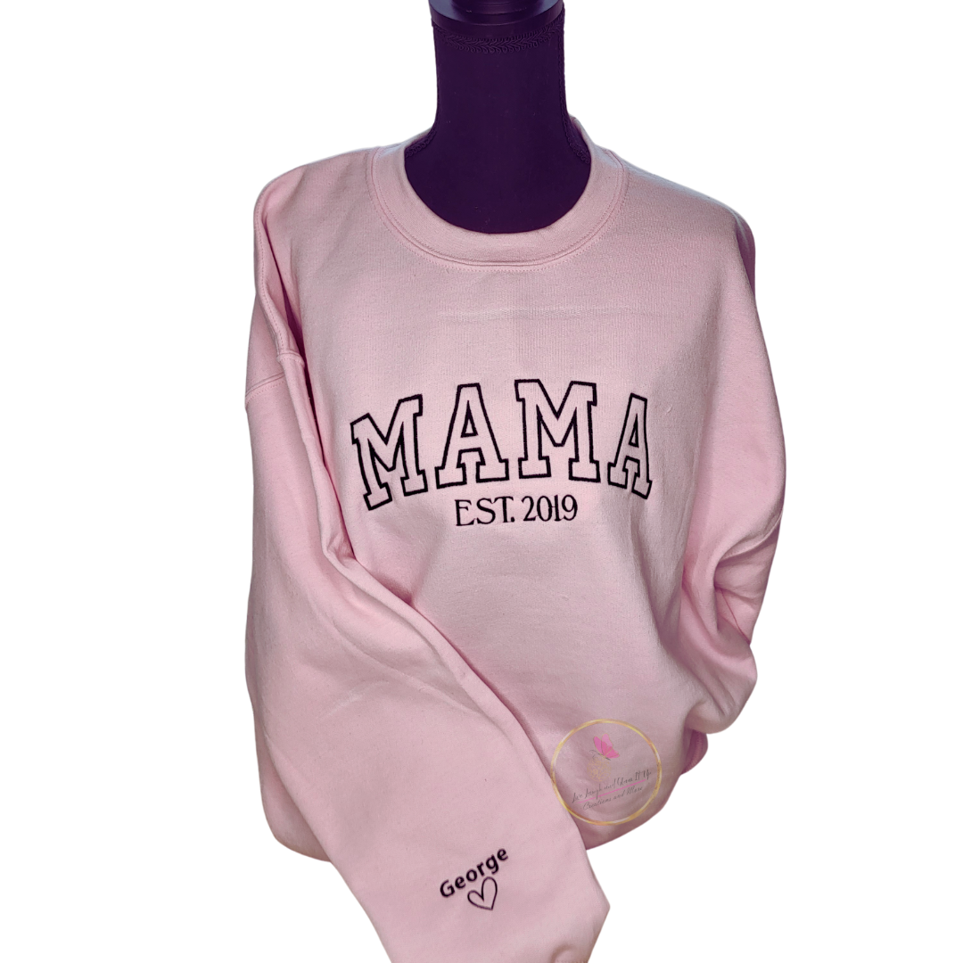 Personalized Embroidered Mama Sweatshirt