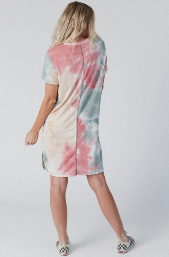 Tie Dye Watercolor Tee Dress