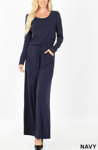 Plus Size Long Sleeve Peephole Jumpsuit