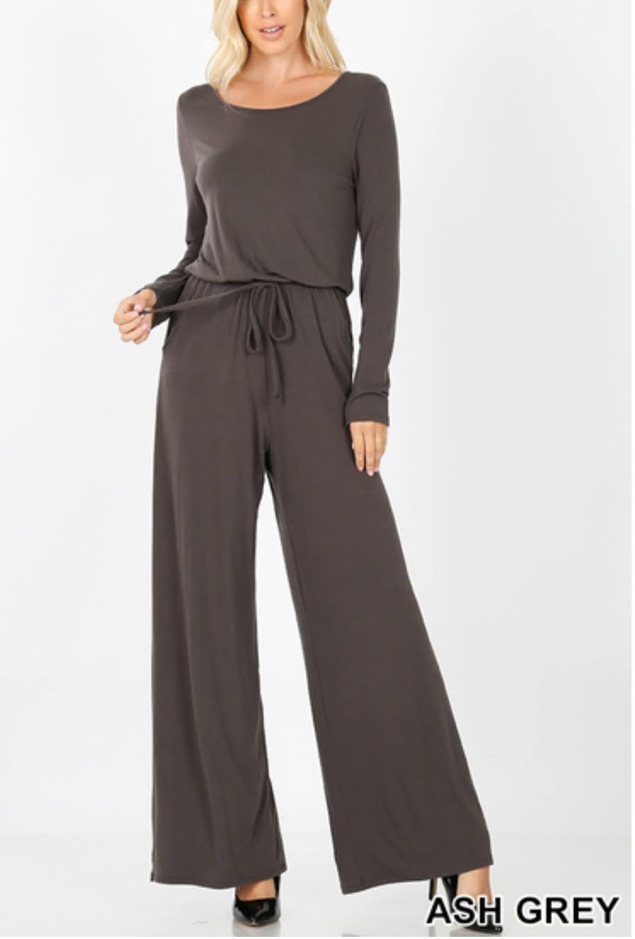 Plus Size Long Sleeve Peephole Jumpsuit