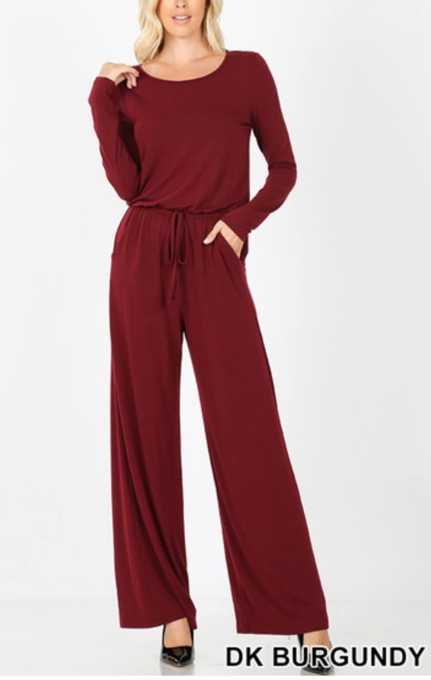 Plus Size Long Sleeve Peephole Jumpsuit