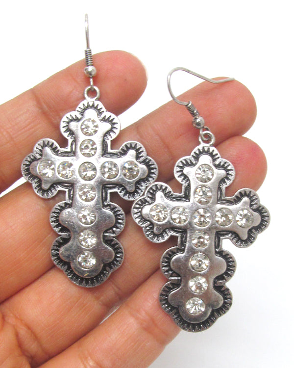 Silver Cross Earrings