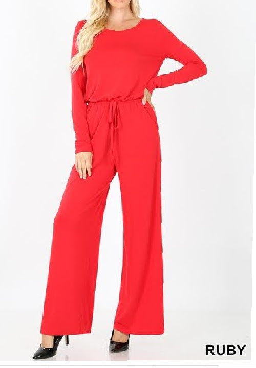 Long Sleeve Peephole Jumpsuit