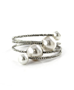 Silver Pearl Wrap Bracelet